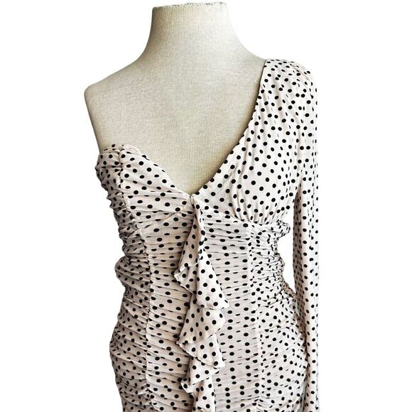Majorelle SIZE LARGE Dress Karissa Mini One Shoulder Pink Polka Dot REVOLVE - Picture 3 of 9
